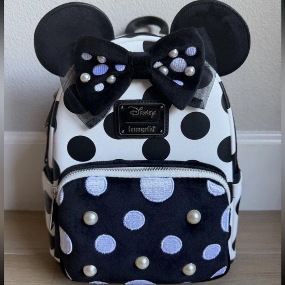 Loungefly Disney Minnie Mouse Polka Dot Pearl Mini Backpack